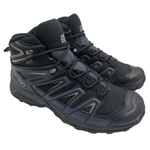 Salomon X Ultra Mid GTX Boots Mens Size 9 Black Gore-Tex Ankle Trail Hiking